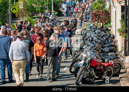 Palmview, QLD, Australien - 5. Mai 2019: Harley Davidson Motorräder. Stockfoto