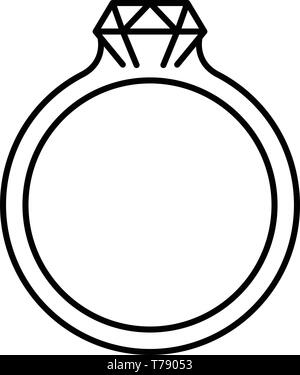 Smaragd ring Symbol, outline Style Stock Vektor