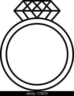 Ring mit einem riesigen rautenförmiges Symbol, outline Style Stock Vektor