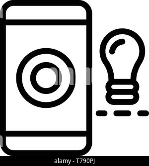 Smart Lampensymbol, outline Style Stock Vektor