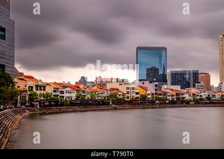 Boat Quay, Singapur, Süd-Ost-Asien Stockfoto