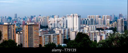 Ein Panorama auf die Skyline von Singapur, Singapur, Asien Stockfoto