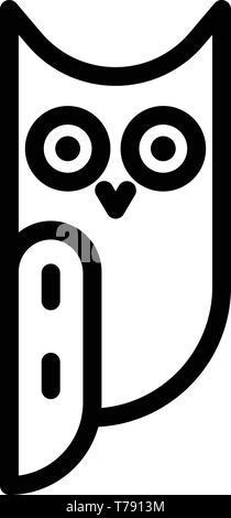 Lange eared owl Seite Symbol anzeigen, outline Style Stock Vektor