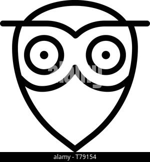 Owl Kopf mit großen Augen Symbol, outline Style Stock Vektor