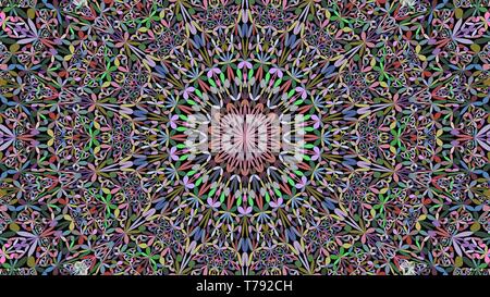 Farbenfrohe abstrakte Botanischen verzierten Mandala Hintergrund - Vector Illustration Stock Vektor