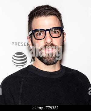 New York, NY - Mai 04, 2019: Zachary Quinto besucht 'Gestern' Closing Night Gala Film während der 2019 Tribeca Film Festival in der SVA Theater Stockfoto