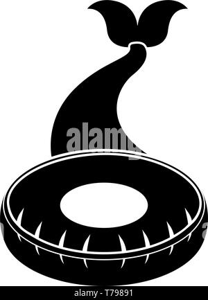 Isolierte pool Float mit Mermaid schwanz Symbol Stock Vektor