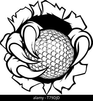 Golf Ball Eagle Claw Krallen reißen Hintergrund Stock Vektor