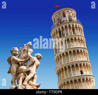 Der schiefe Turm von Pisa in der Toskana Italien. Stockfoto