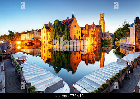 Brügge - traditionelle Stadt der Kanäle in der historischen mittelalterlichen. Belgien Stockfoto