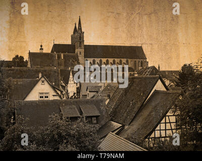 Luftaufnahme der Stadt Rothenburg in Bayern mit der St. James Kirche Stockfoto