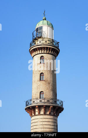 Der alte Leuchtturm von Rostock Warnemünde Stockfoto