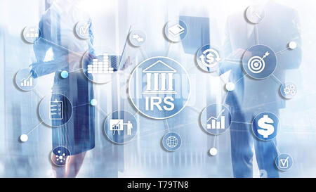 Internal Revenue Service. IRS Ministerium für Finanzen. Abstrakte Geschäft Hintergrund. Stockfoto