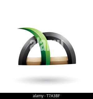 Vector Illustration von Grün und Schwarz glänzend Gras wie Spiky Form isoliert auf weißem Hintergrund Stockfoto