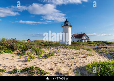 Cape Cod Leuchtturm in den Dünen am Strand Stockfoto