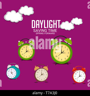 Vector Illustration eines Banner für Ihre Uhren Nachricht für die Sommerzeit (Frühling Vorwärts). Stockfoto