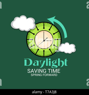 Vector Illustration eines Banner für Ihre Uhren Nachricht für die Sommerzeit (Frühling Vorwärts). Stockfoto