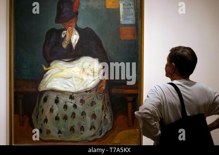 Ein Besucher vor der Vererbung (1897-1899) von Edvard Munch. Munch Museum Oslo, Norwegen Stockfoto