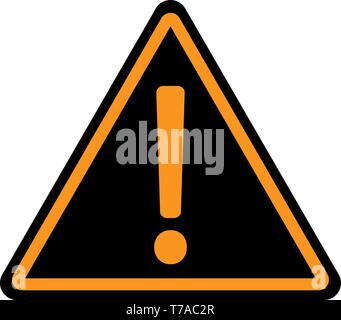 Schwarz Gelb Warnschild mit Ausrufezeichen Vector Illustration Stock Vektor