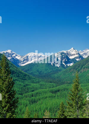 Unbenannte Gipfel der Mission Bergen über Elk Creek Valley in der Nähe von condon, Montana Stockfoto