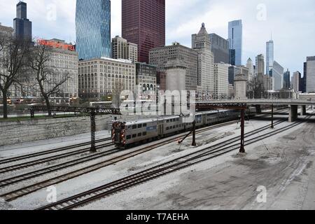 Das Congress Hotel entlang der Millennium Park, Chicago, Illinois Stockfoto
