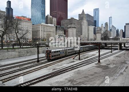 Das Congress Hotel entlang der Millennium Park, Chicago, Illinois Stockfoto