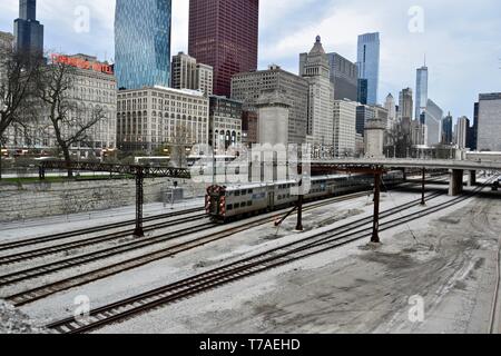 Das Congress Hotel entlang der Millennium Park, Chicago, Illinois Stockfoto