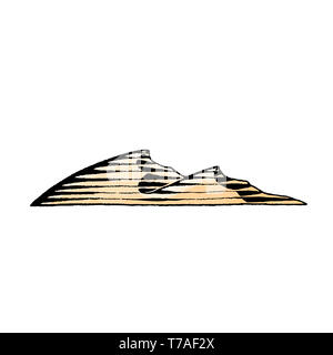 Vektor-Illustration ein Notizbrett Stil Tinte und Aquarell Zeichnung von Sanddünen Stockfoto
