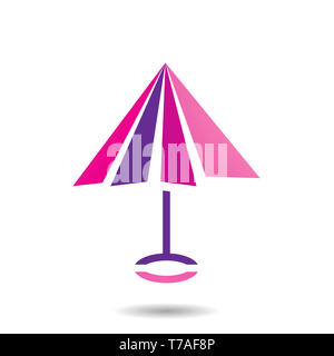 Konzept der Umbrella Symbol, Vector Illustration isoliert auf weißem Hintergrund Stockfoto