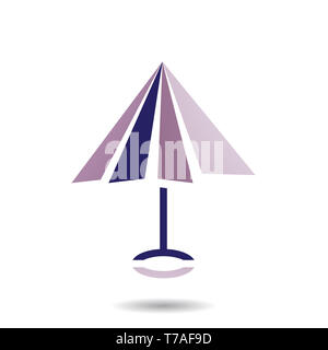 Konzept der Umbrella Symbol, Vector Illustration isoliert auf weißem Hintergrund Stockfoto