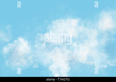 Sonnig, blauer Himmel mit weißen Wolken. Abbildung Stockfoto