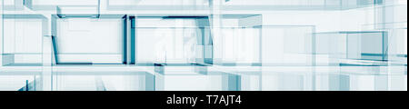 Abstrakt Blau Architektur 3D-Rendering Stockfoto