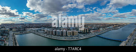 Panoramablick Luftaufnahme der Schafkopf Bay Nachbarschaft von Brooklyn, New York. Stockfoto