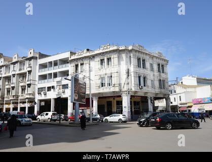 Alten kolonialen Gebäude in der Innenstadt von Casablanca. Stockfoto