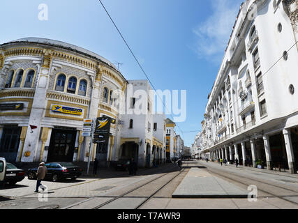 Boulevard Mohammed V im Zentrum von Casablanca. Stockfoto