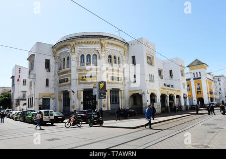 Boulevard Mohammed V im Zentrum von Casablanca. Stockfoto