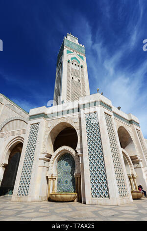 Die schöne Moschee Hassan II in Casablanca, Marokko. Stockfoto