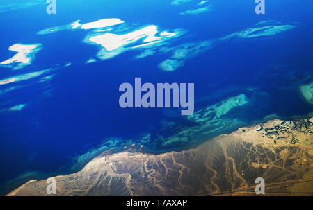 Ein Blick auf die Entwicklung des Tourismus von El Gouna nördlich von Hurghada am Roten Meer in Ägypten. Stockfoto