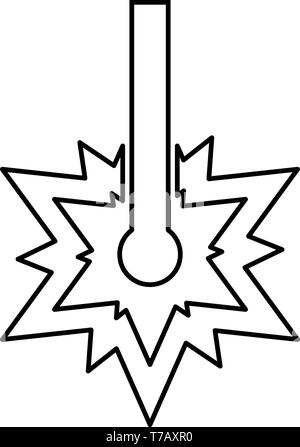 Laser arbeiten Laser Line funke Schweißsymbole Gravur Konzept Lasergravur burst Symbol outline Schwarz Vector Illustration Flat Style Stock Vektor