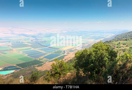 Blick von der Berge im Norden Israels. Stockfoto