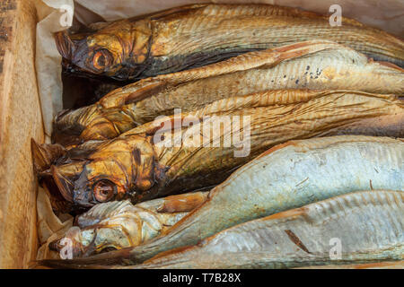 Heringe geräucherte Erzeugnisse der Fischerei Stockfoto