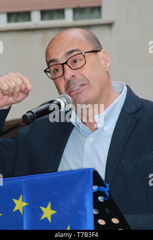 Nicola Zingaretti - MODENA - ITALIEN, 4. Mai 2019: Nicola Zingaretti PD-Sekretär, der öffentlichen Politik Konferenz der Demokratischen Partei Stockfoto