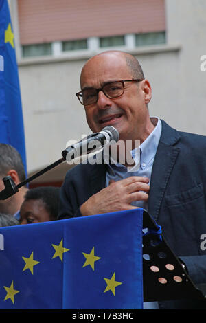 Nicola Zingaretti - MODENA - ITALIEN, 4. Mai 2019: Nicola Zingaretti PD-Sekretär, der öffentlichen Politik Konferenz der Demokratischen Partei Stockfoto