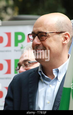 Nicola Zingaretti - MODENA - ITALIEN, 4. Mai 2019: Nicola Zingaretti PD-Sekretär, der öffentlichen Politik Konferenz der Demokratischen Partei Stockfoto