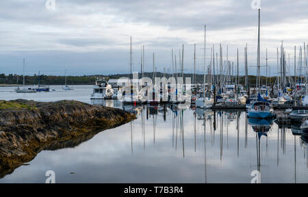 Boote an der Oak Bay Marina in der Nähe von Victoria, British Columbia, Kanada. Stockfoto