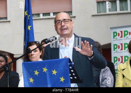 Nicola Zingaretti - MODENA - ITALIEN, 4. Mai 2019: Nicola Zingaretti PD-Sekretär, der öffentlichen Politik Konferenz der Demokratischen Partei Stockfoto