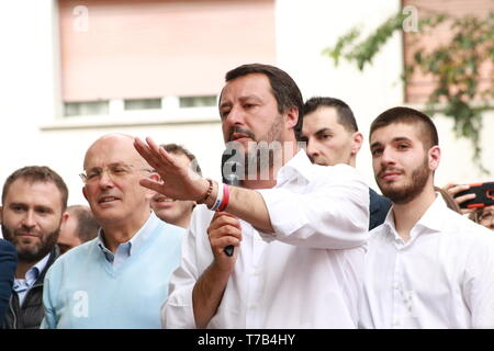 Matteo Salvini, Modena - Italien, 3. Mai 2019: öffentliche Politik Konferenz Lega Partei Stockfoto