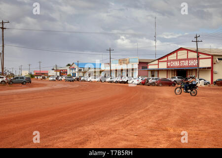 Rupununi Rd in Lethem Guyana mit alle wichtigen Geschäfte befinden. Stockfoto