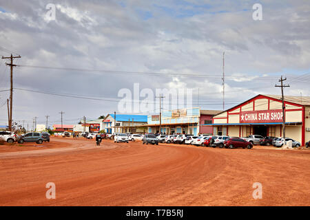 Rupununi Rd in Lethem Guyana mit alle wichtigen Geschäfte befinden. Stockfoto