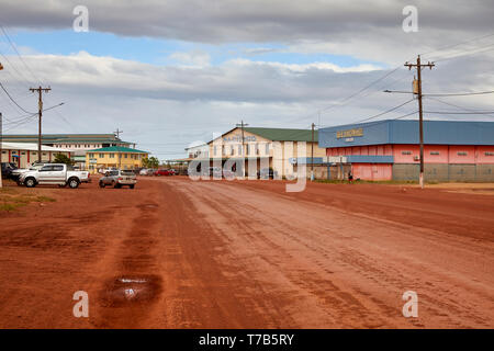 Rupununi Rd in Lethem Guyana mit allen großen shopps befinden. Stockfoto